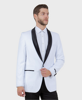 White One Button Shawl Collar Tuxedo
